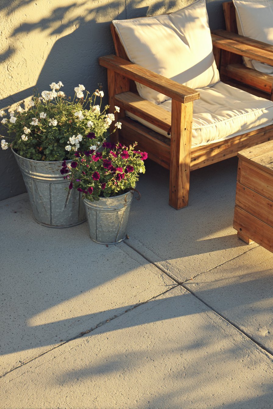 Stained Concrete with Cedar Furniture