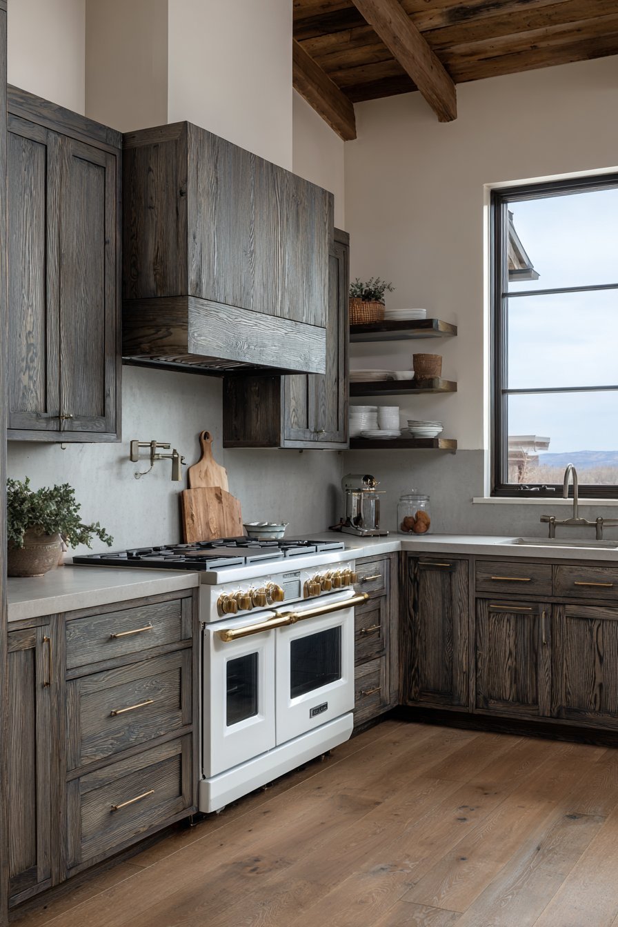 Charcoal-Stained Walnut Grain Visibility