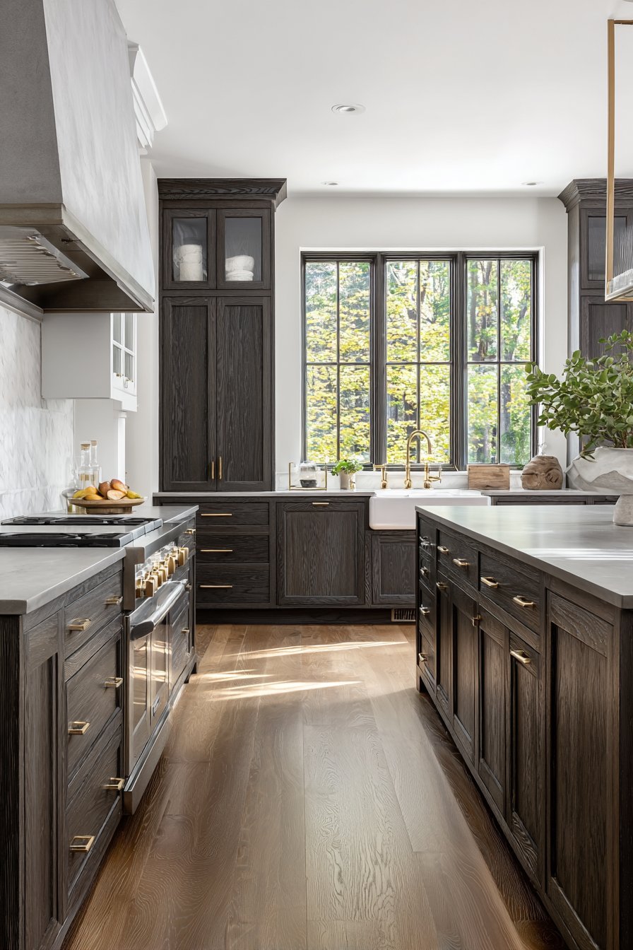 Charcoal-Stained Walnut Grain Visibility