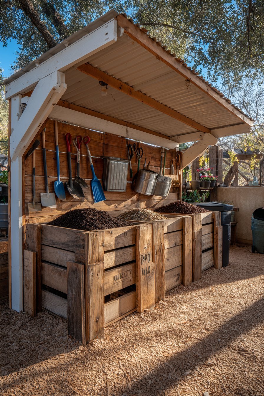 Three-Bin Pallet Composting Station