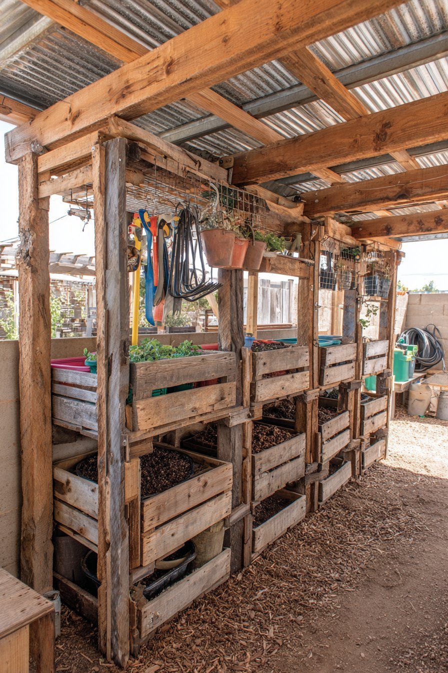 Three-Bin Pallet Composting Station