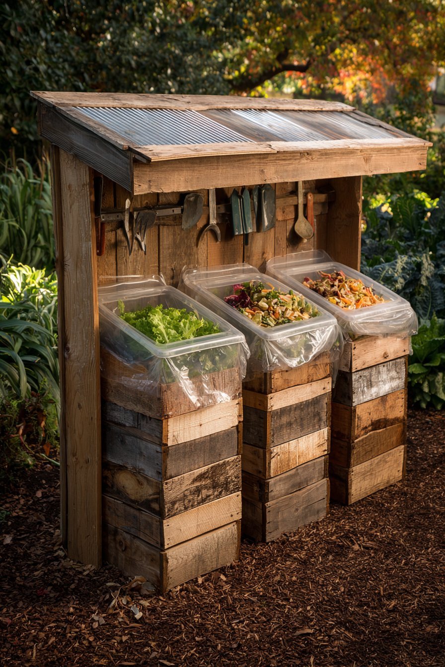 Three-Bin Pallet Composting Station