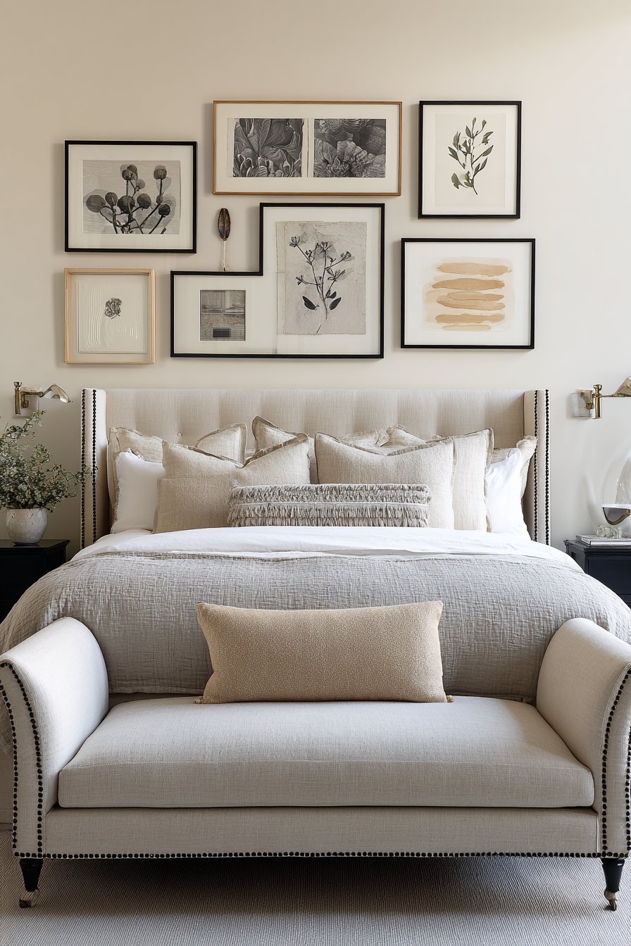 Curated Gallery Wall Above Settee