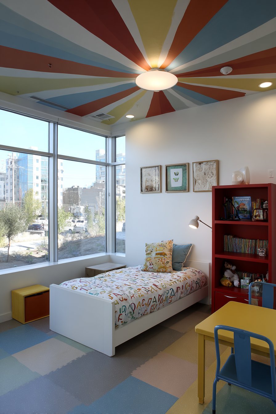 Playful Rainbow Ceiling Statement