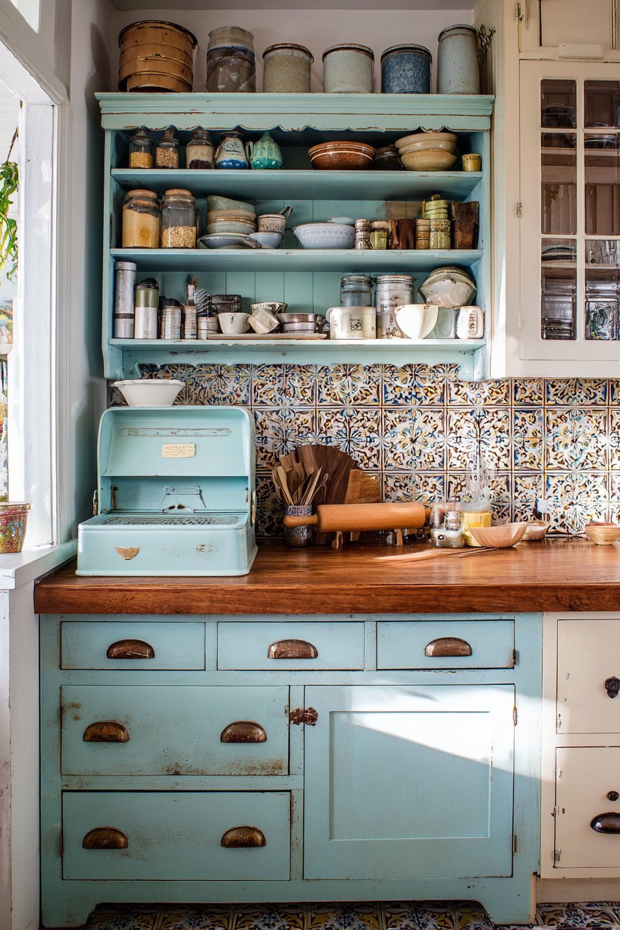 Vintage Hoosier Cabinet Focal Point