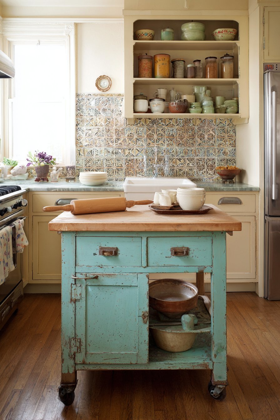 Vintage Hoosier Cabinet Focal Point