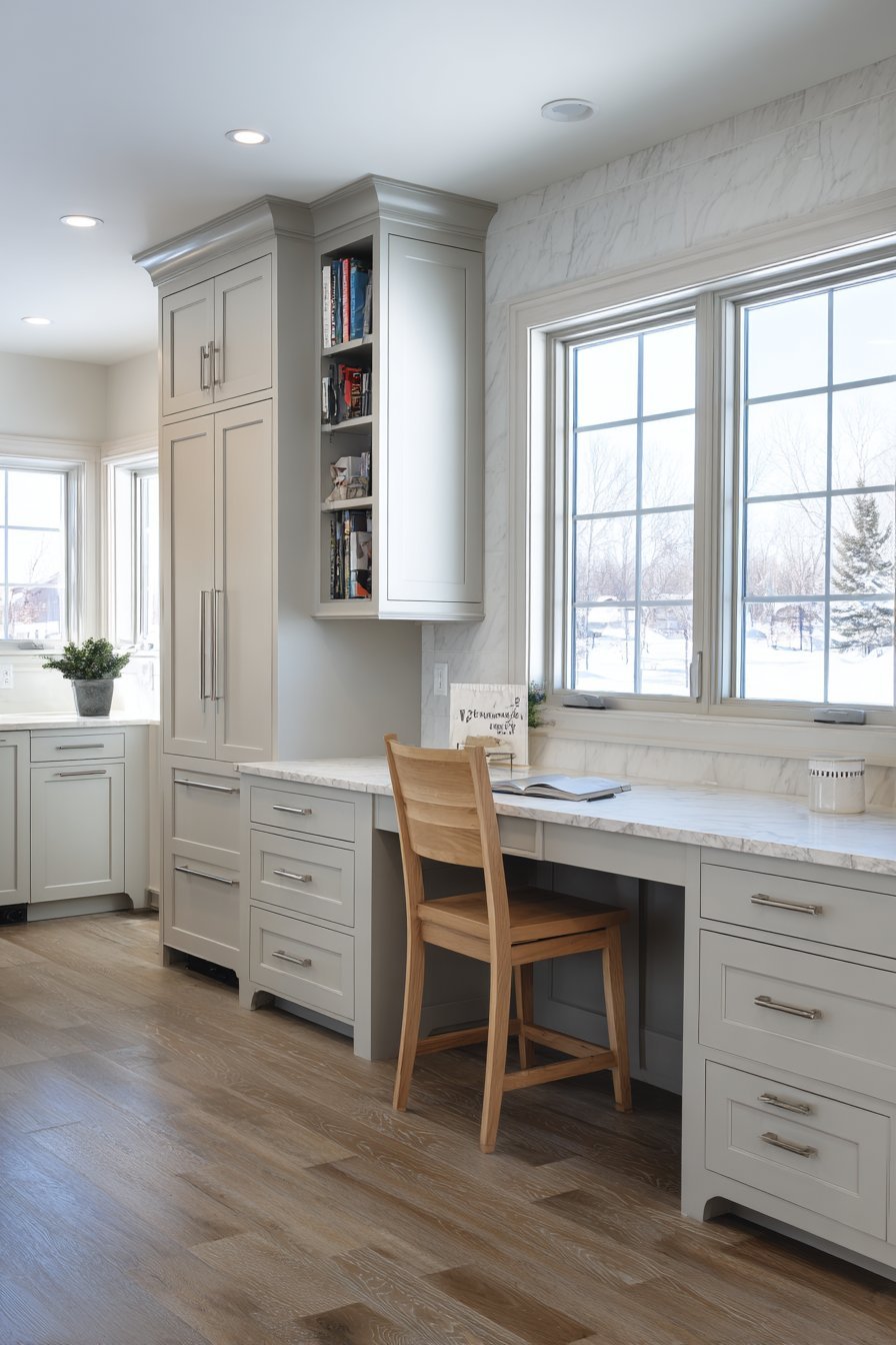 Integrated Kitchen Desk Area