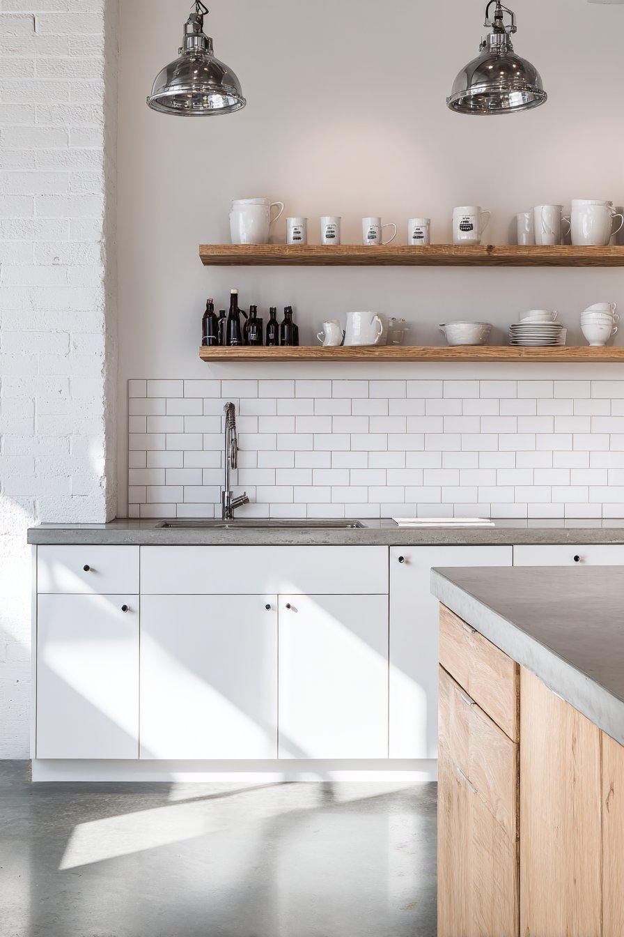 Concrete Countertop Kitchen with Industrial Edge