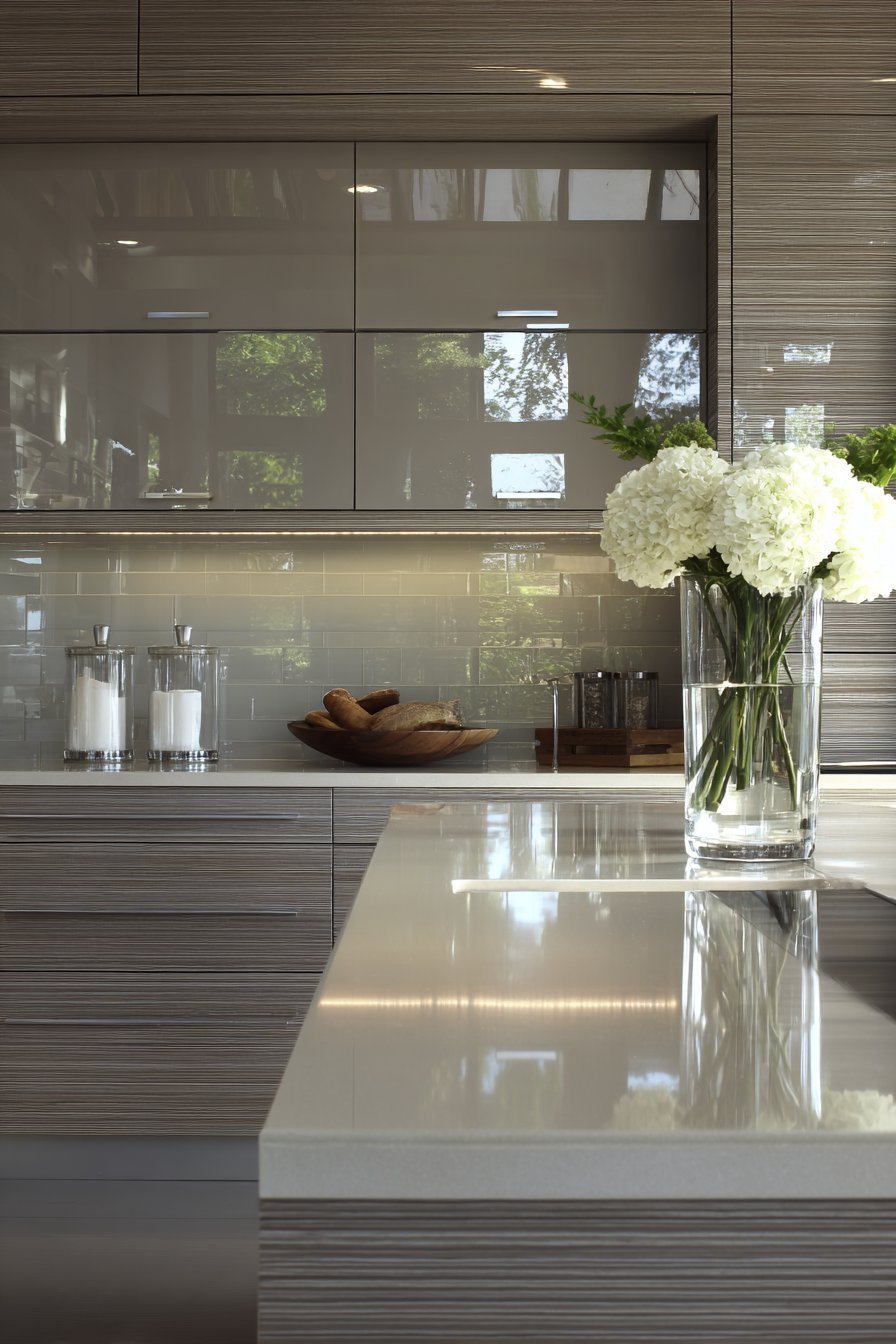 Ultra-Contemporary Grey Lacquer with LED Backlighting