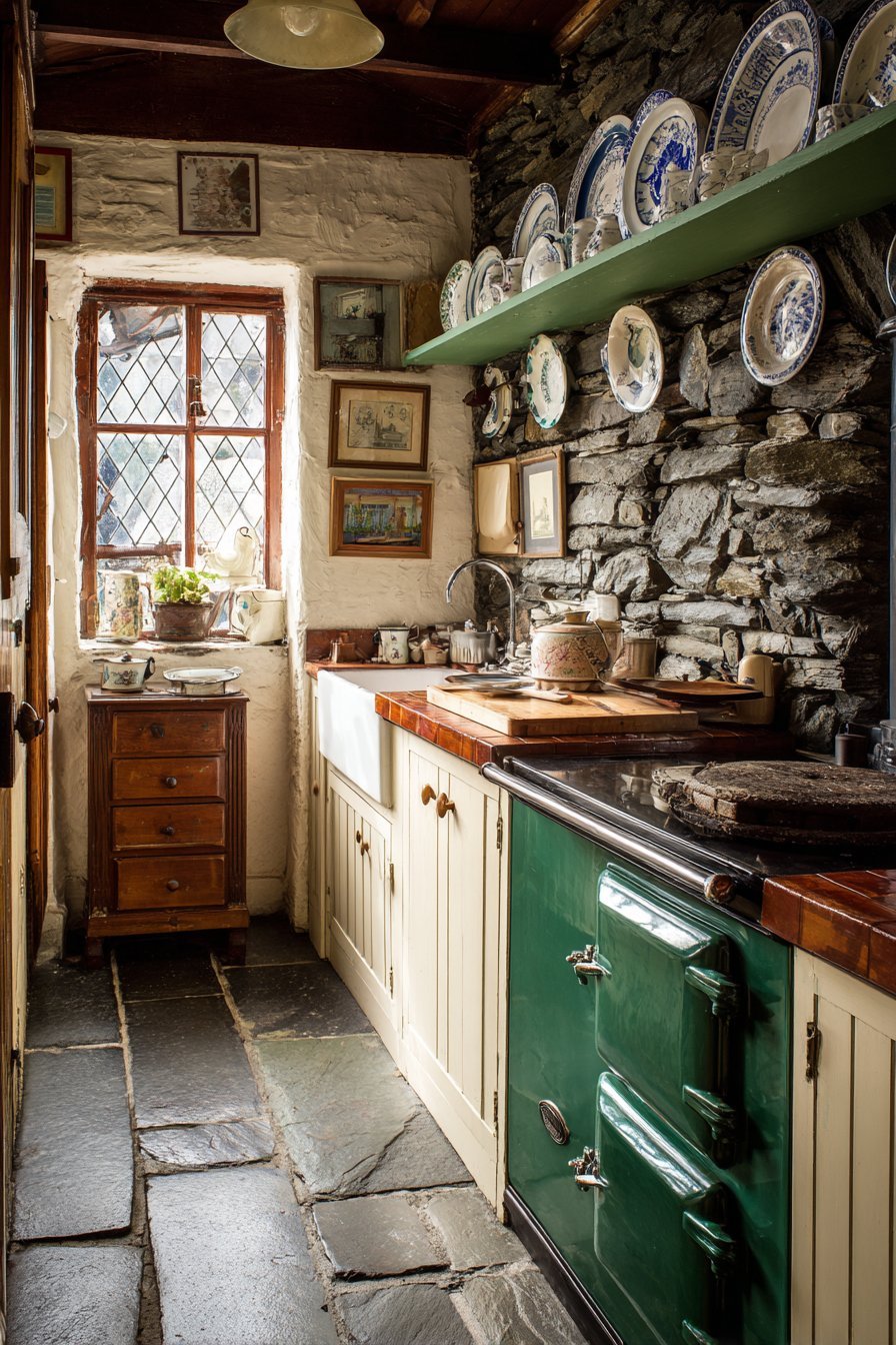 Racing Green AGA English Cottage Kitchen