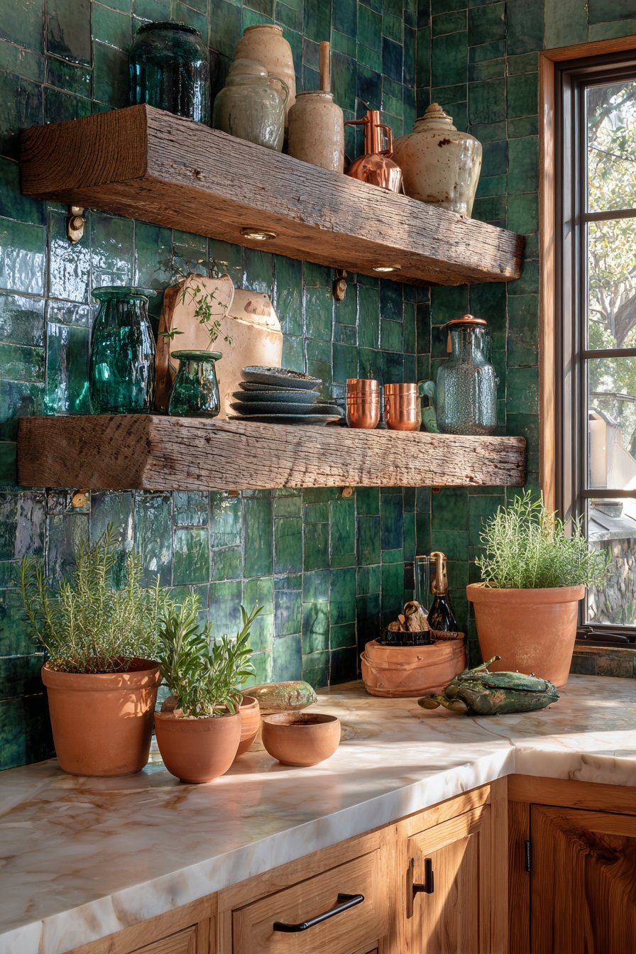 Reclaimed Barnwood Open Shelving Display