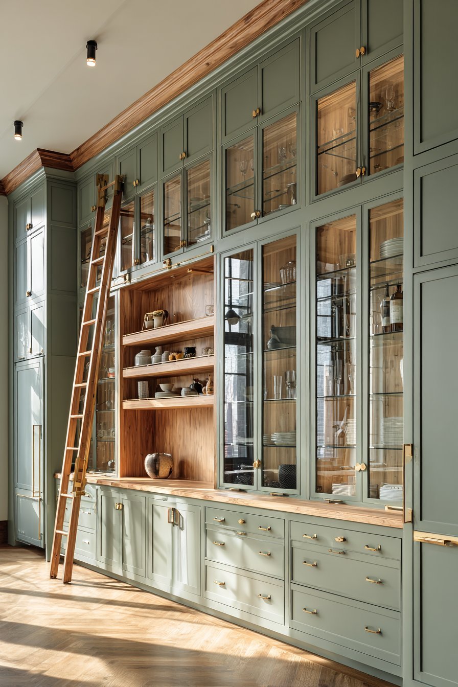 Glass-Front Upper Storage Wall