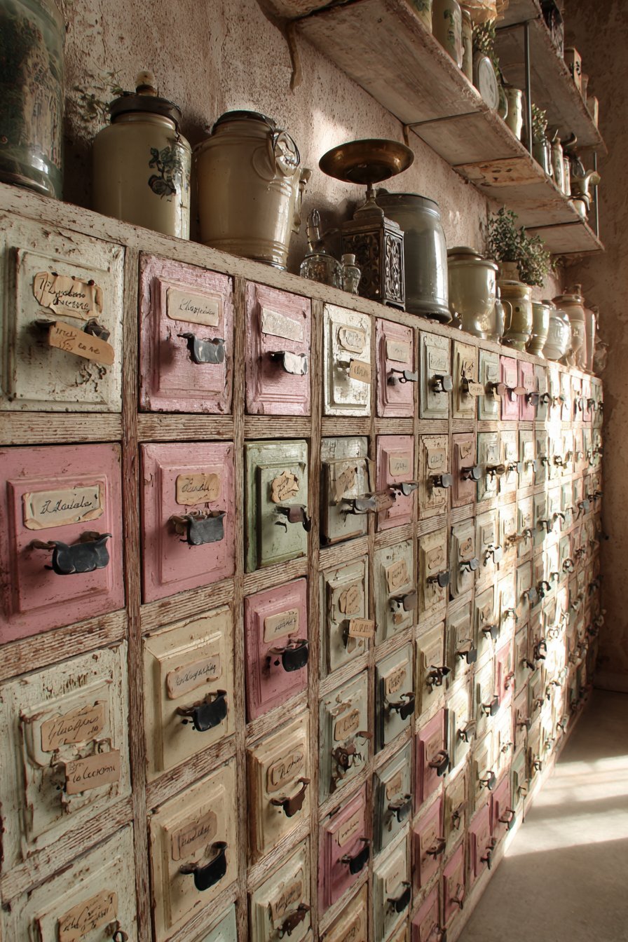 Apothecary-Style Storage Wall