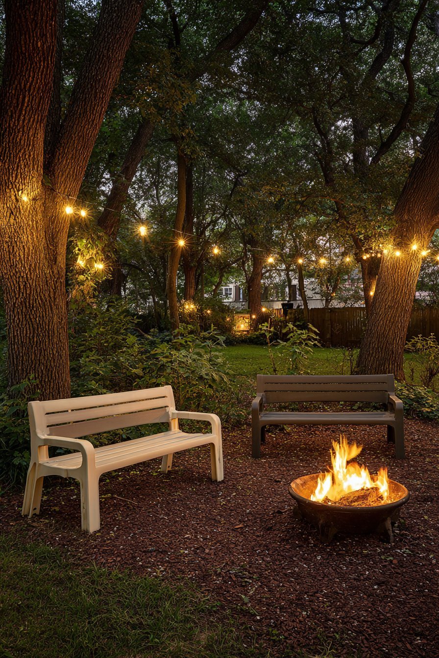 Rubber Mulch with Plastic Lumber Benches
