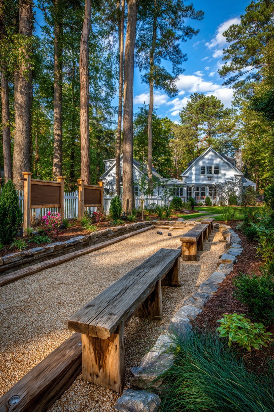 Regulation Bocce Ball Court with Traditional Design