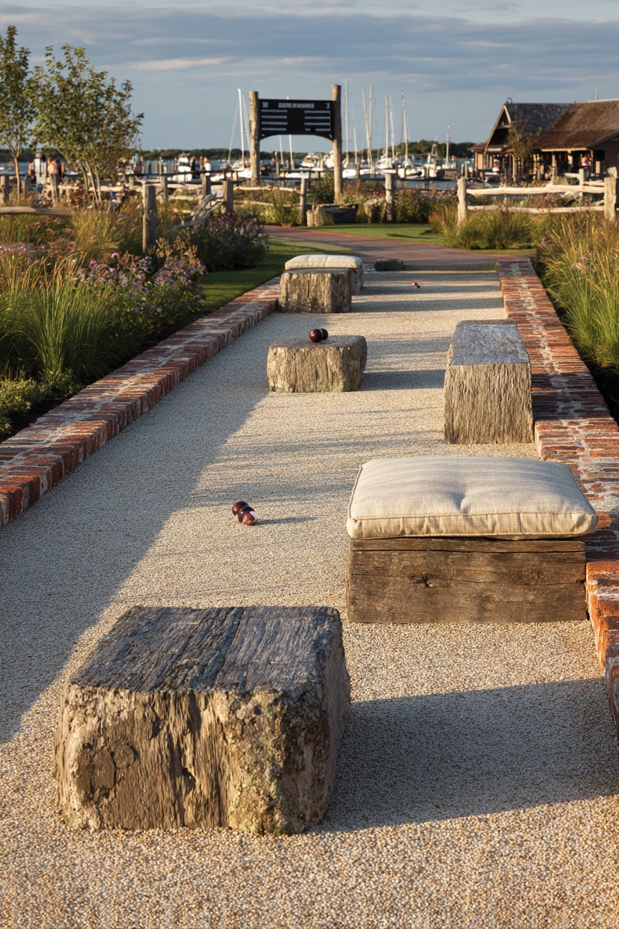Reclaimed Brick Bocce Court