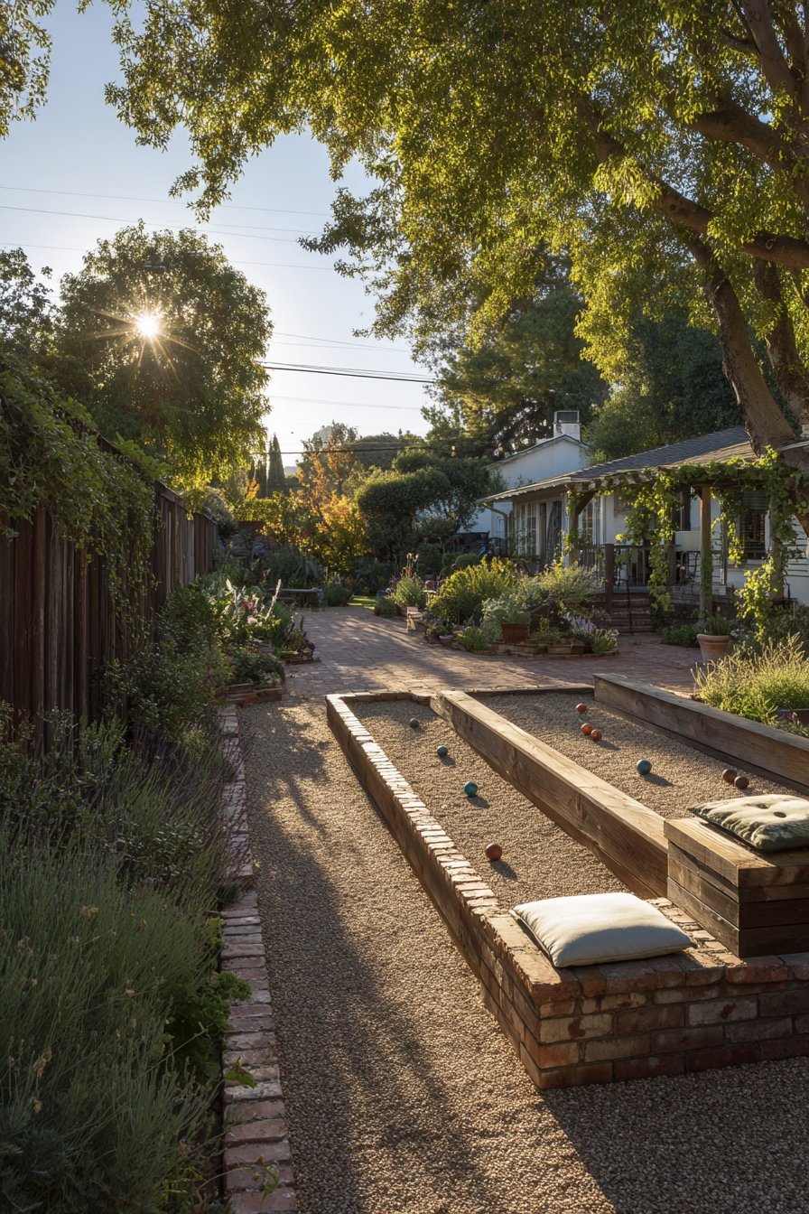 Reclaimed Brick Bocce Court