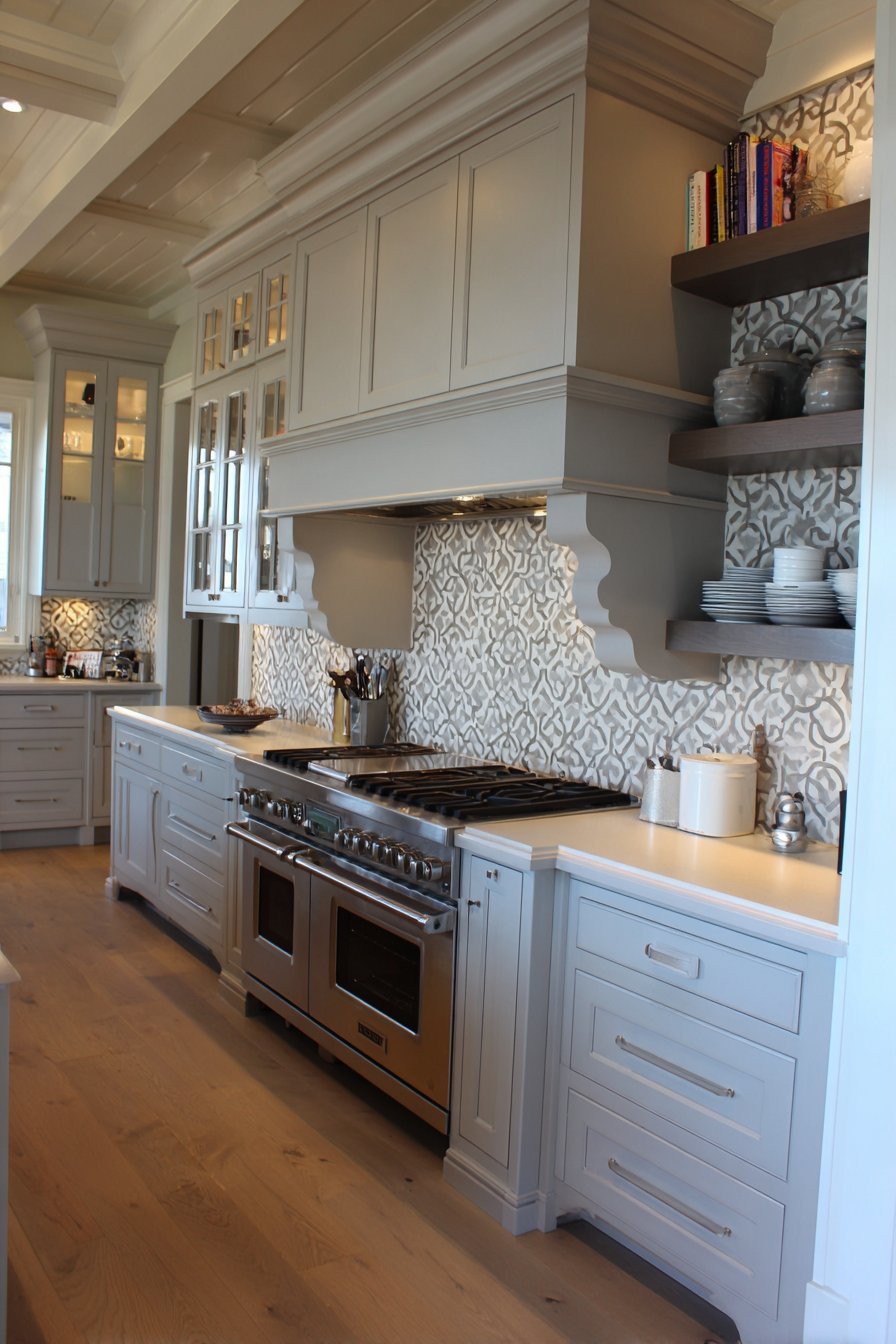 Dramatic Grey Kitchen Range Wall