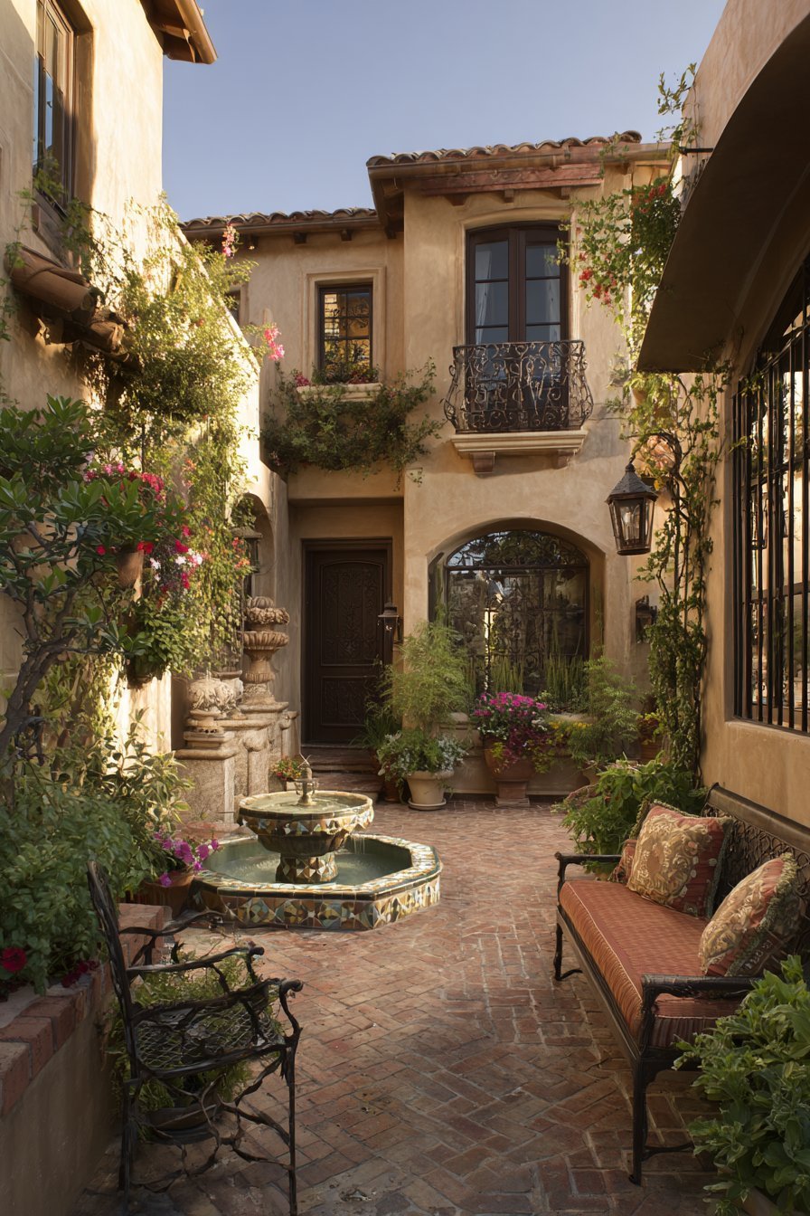 Mediterranean Villa Courtyard