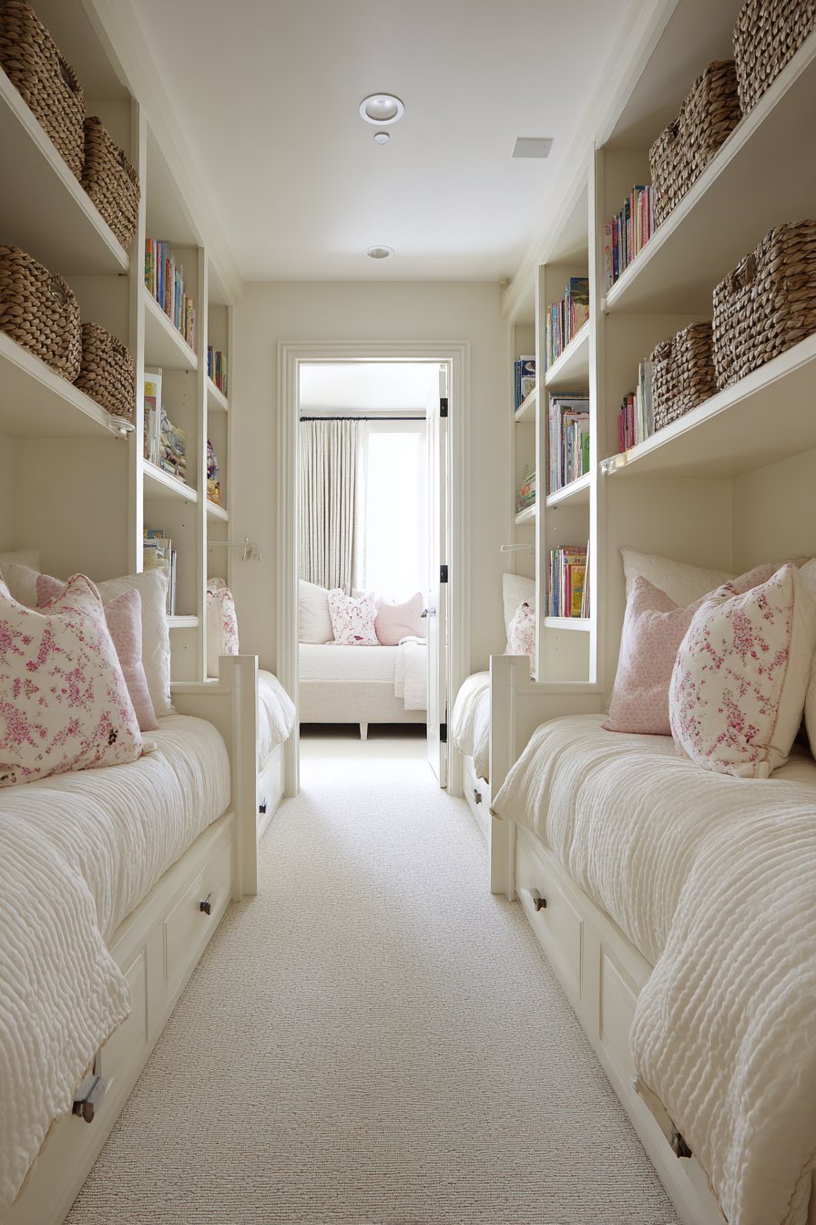 Twin Nursery Symmetrical Built-In Matching Units