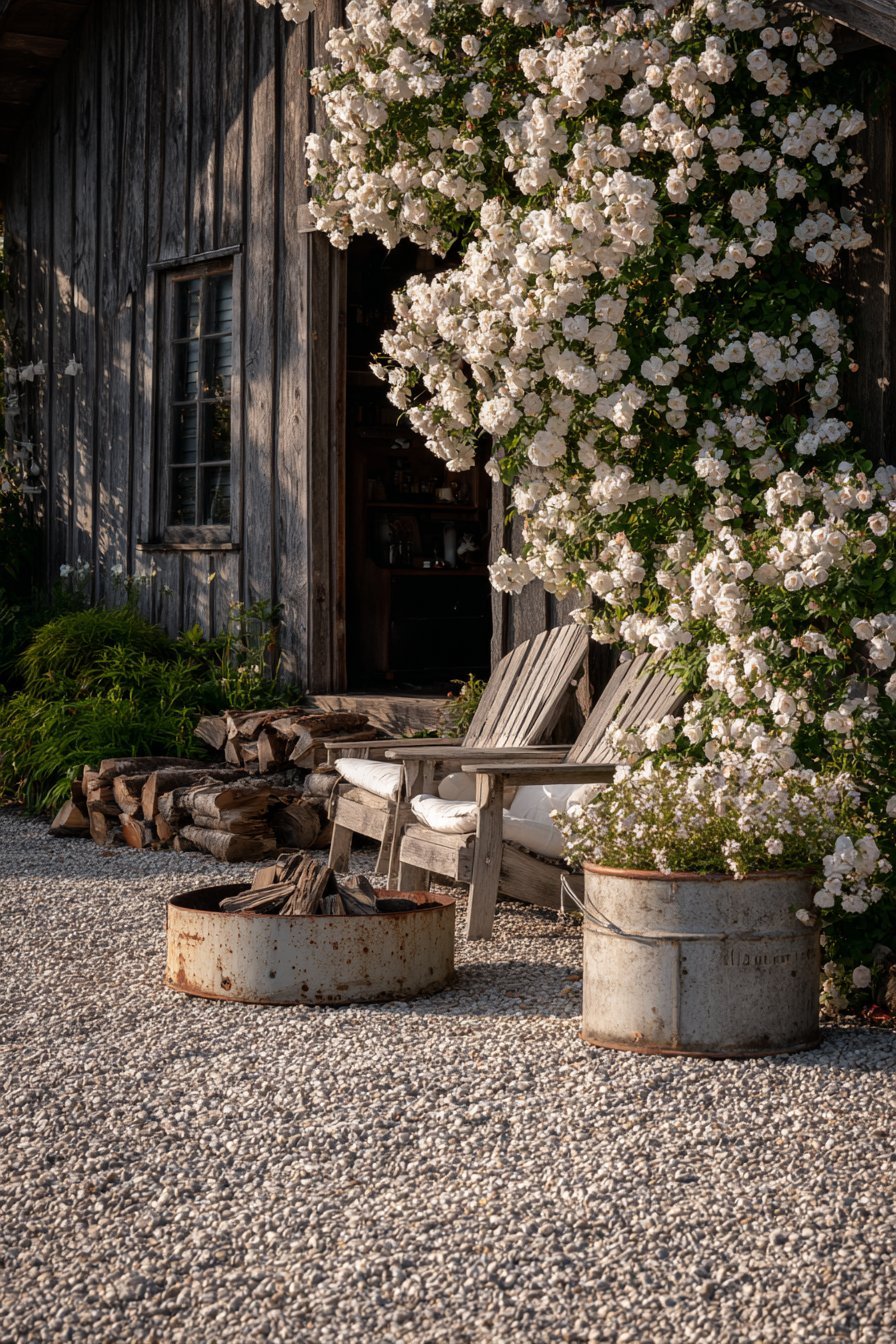 Rustic Courtyard with Vintage Charm