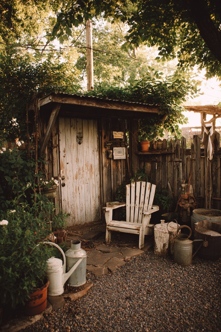 Rustic Courtyard with Vintage Charm