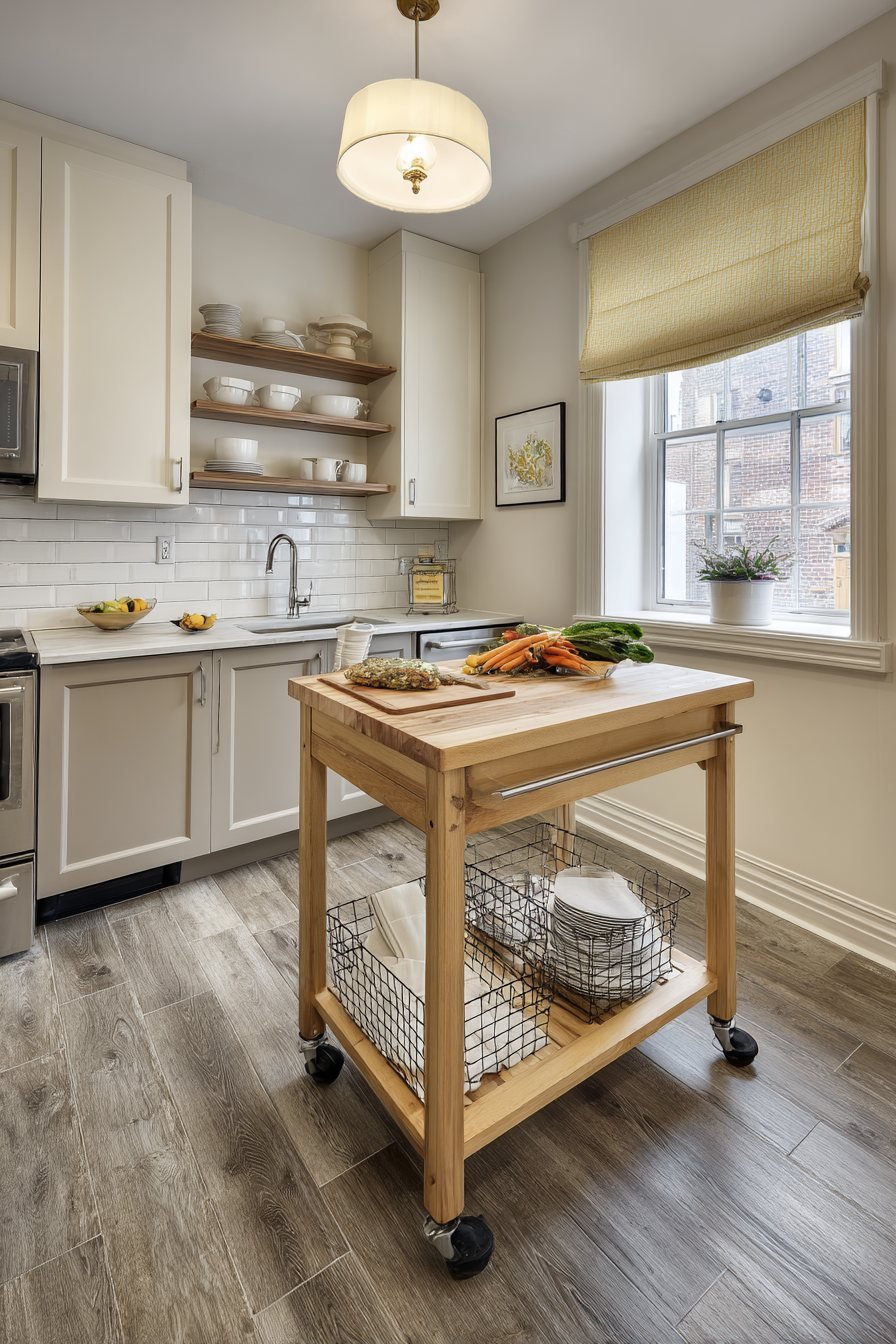 Mobile Island on Locking Casters