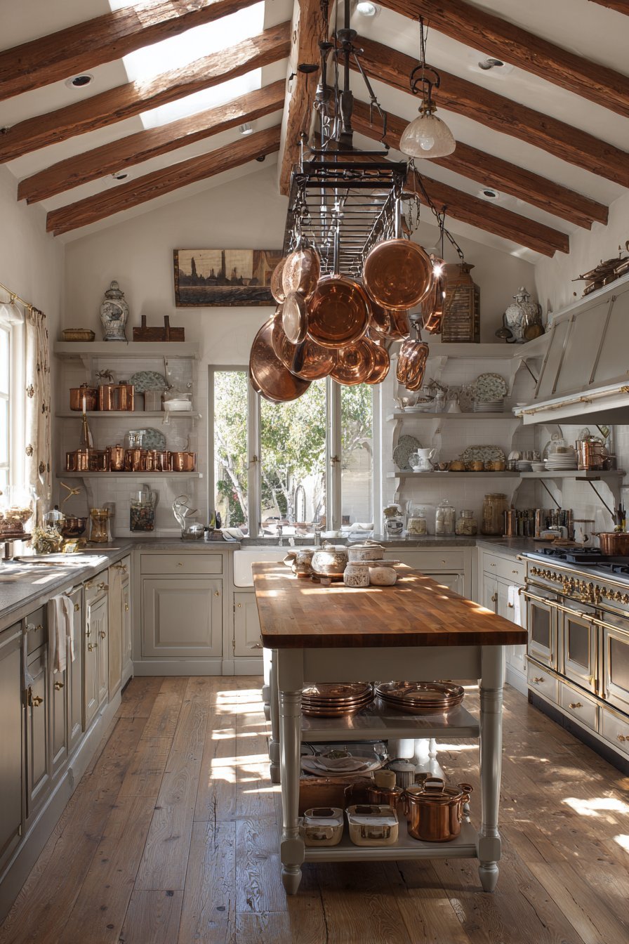 Suspended Pot Rack Kitchen