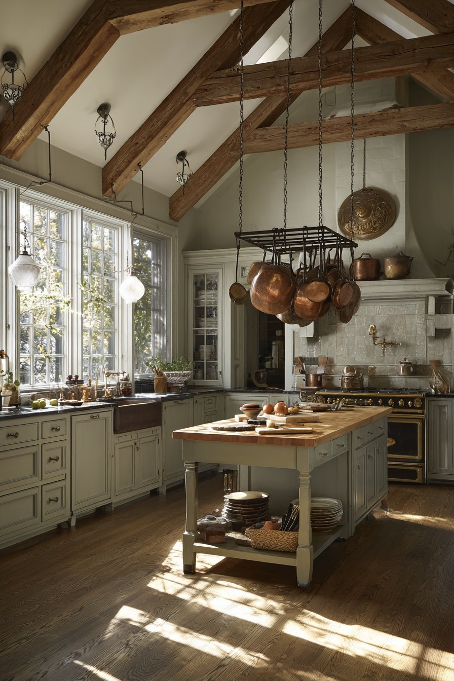 Suspended Pot Rack Kitchen