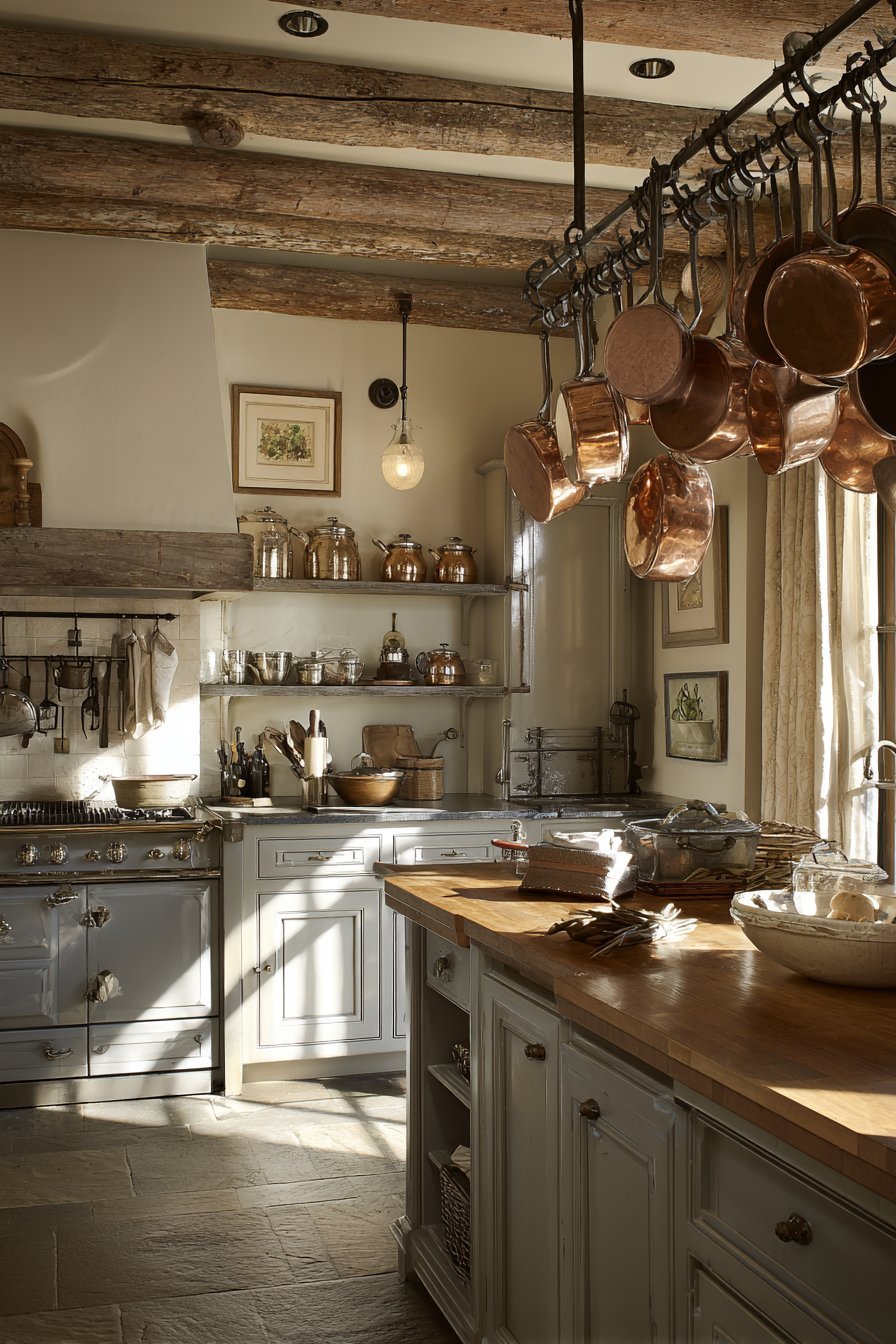 Suspended Pot Rack Kitchen