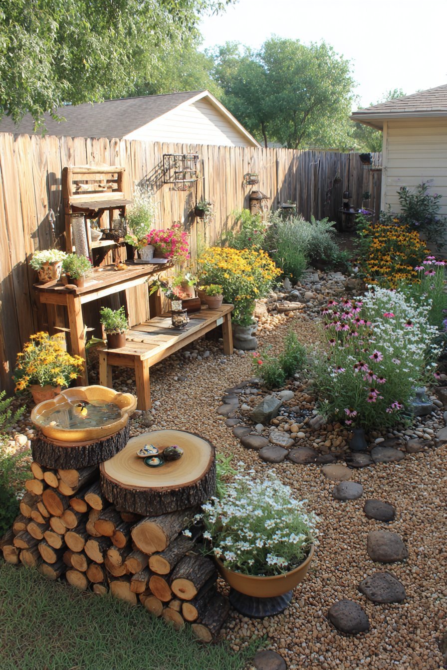 Multi-Level Bird Feeding Wildlife Corner