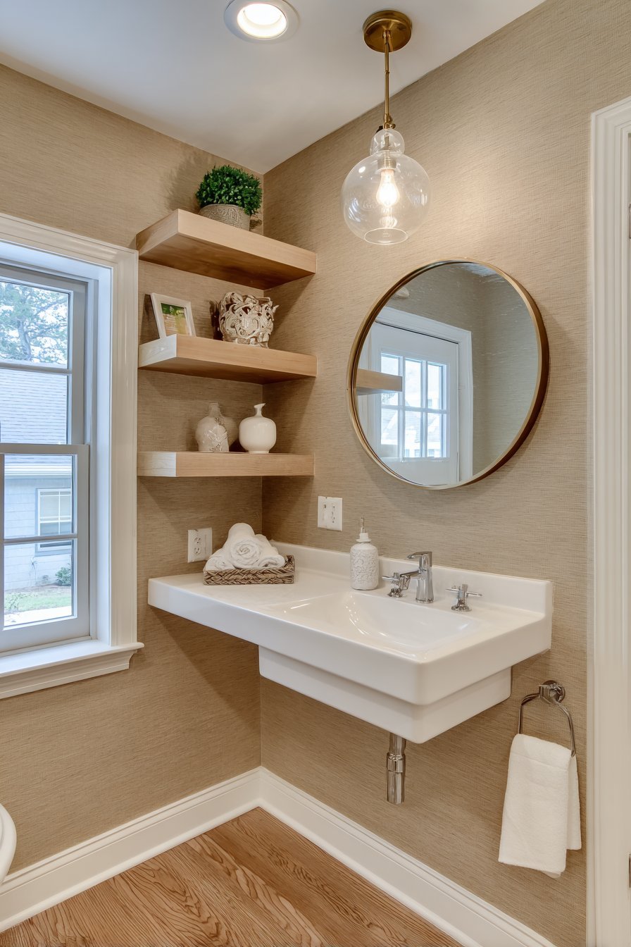 Compact Powder Room Efficiency