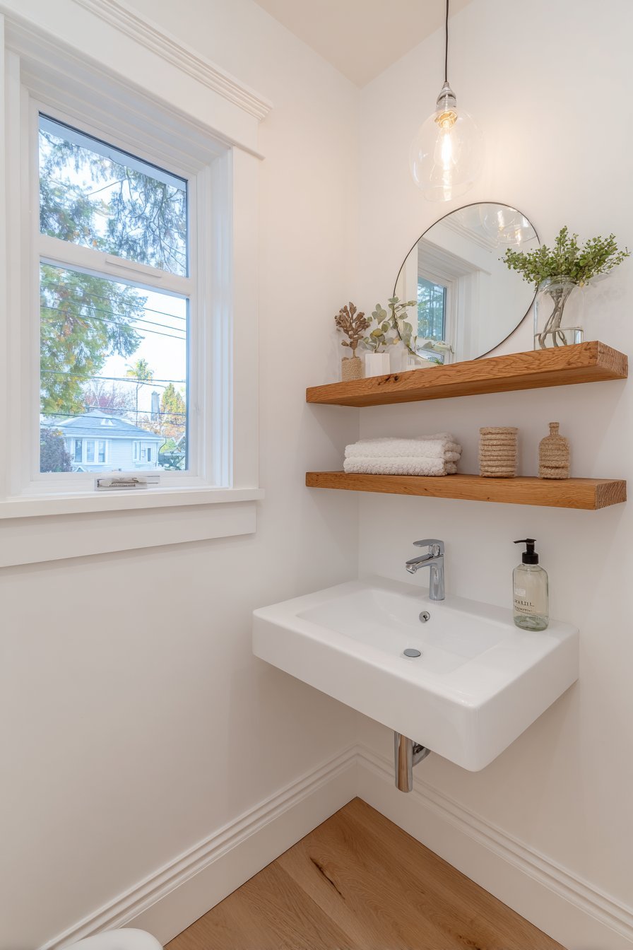 Compact Powder Room Efficiency