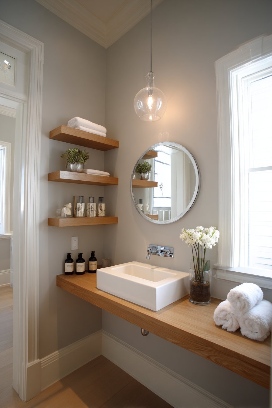 Compact Powder Room Efficiency