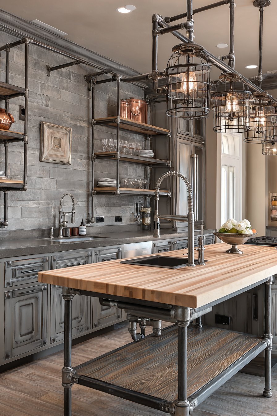 Riveted Metal Cabinetry with Factory Latches