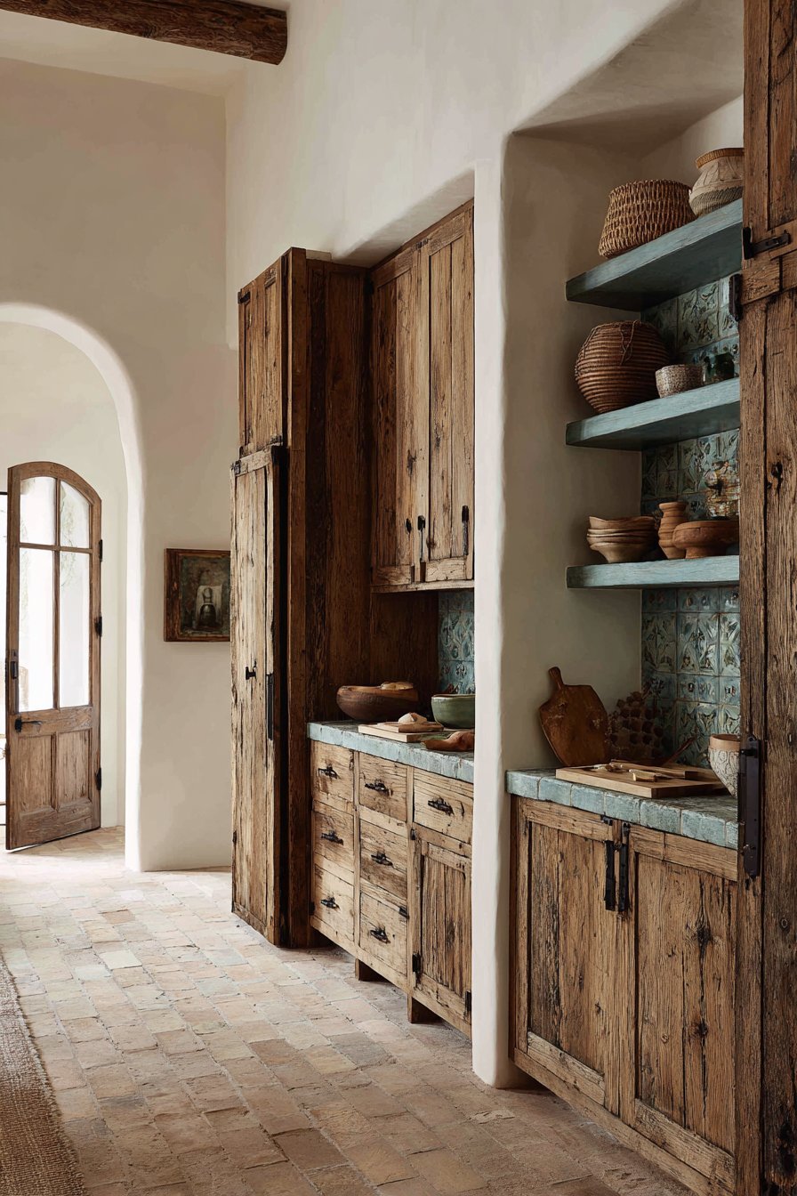 Floor-to-Ceiling Rustic Storage Wall