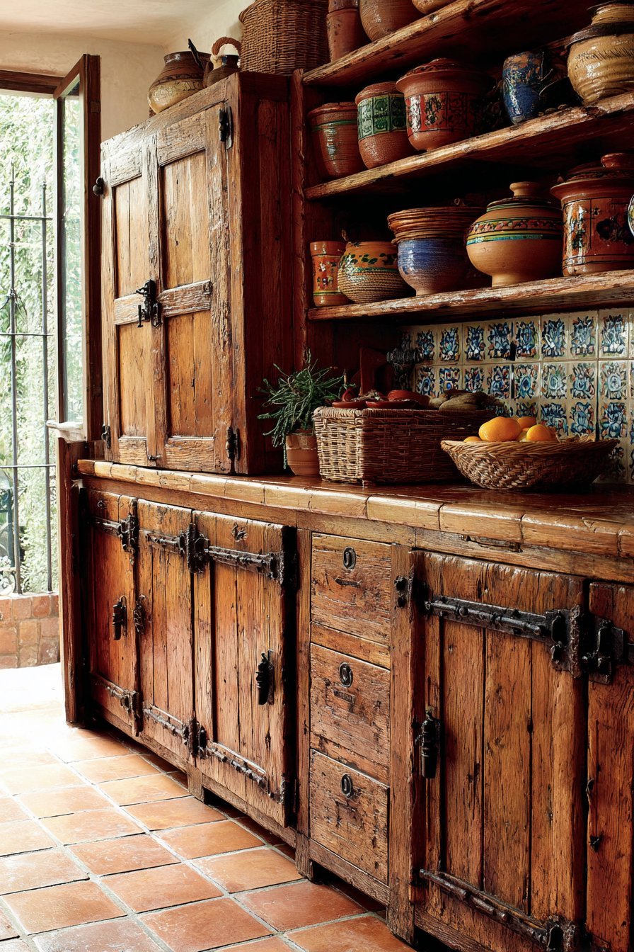 Floor-to-Ceiling Rustic Storage Wall