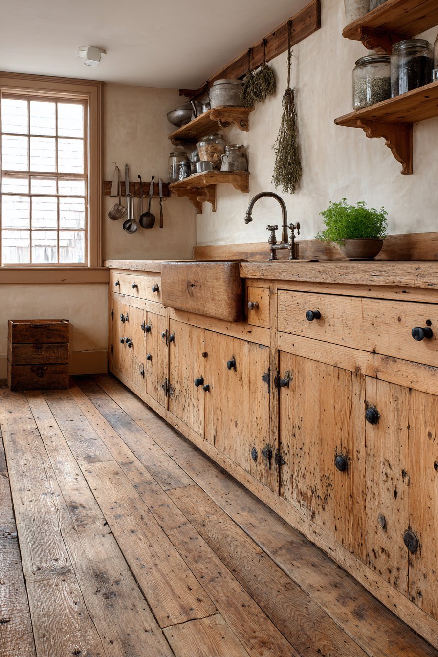 Shaker Pine Kitchen with Peg Rail