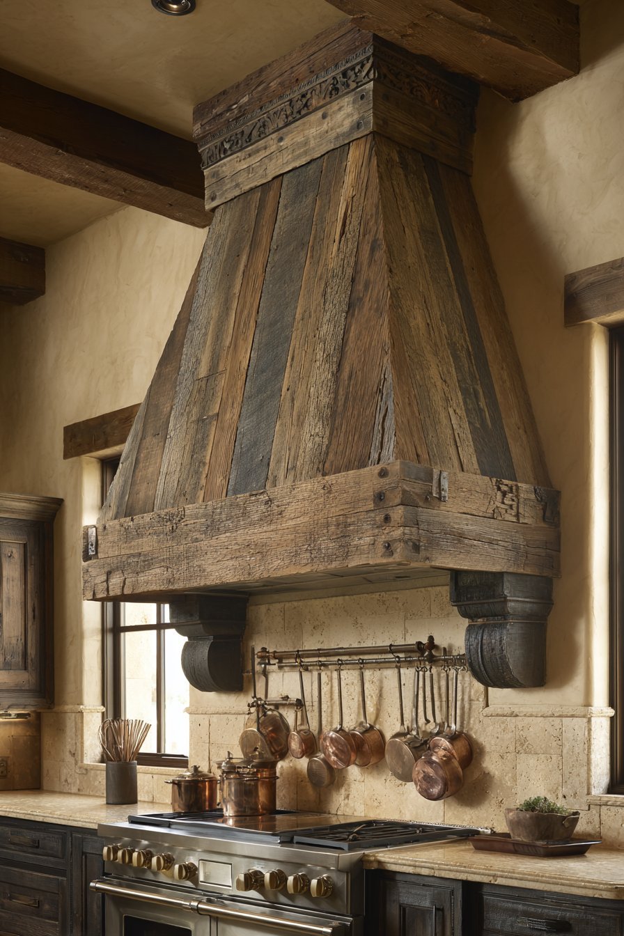 Reclaimed Wood Plank Range Hood