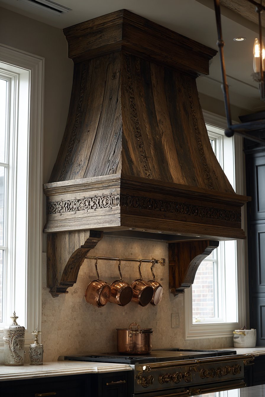 Reclaimed Wood Plank Range Hood