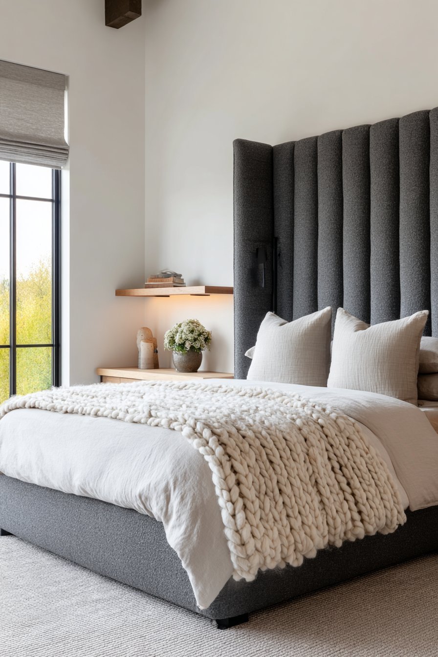 Tall Wingback Headboard Statement