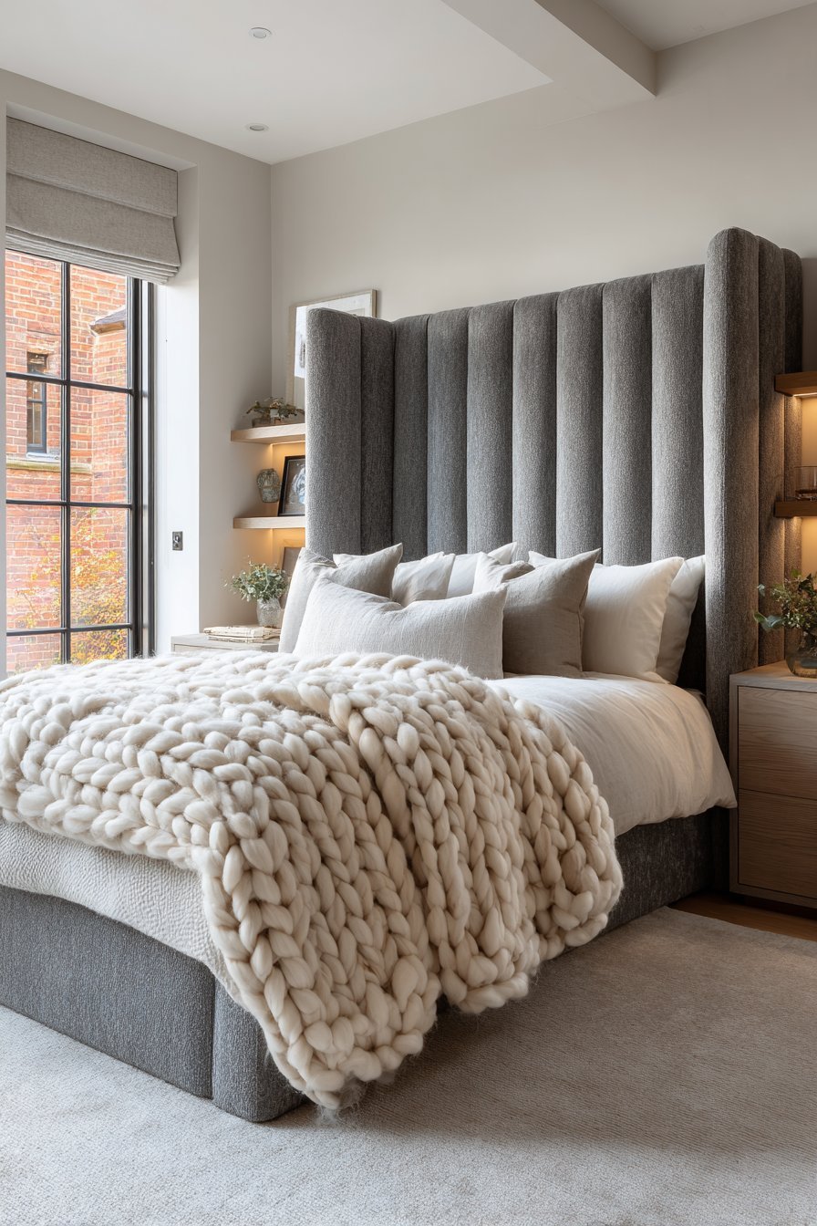 Tall Wingback Headboard Statement