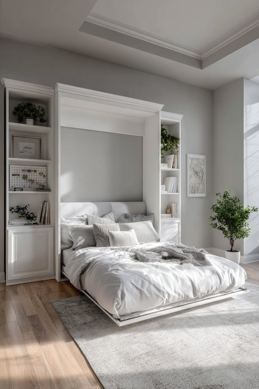 Fold-Out Wall Desk And Mirror