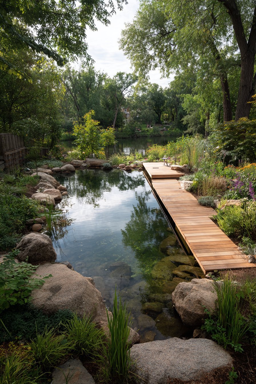 Natural Swimming Pond with Plant Filtration
