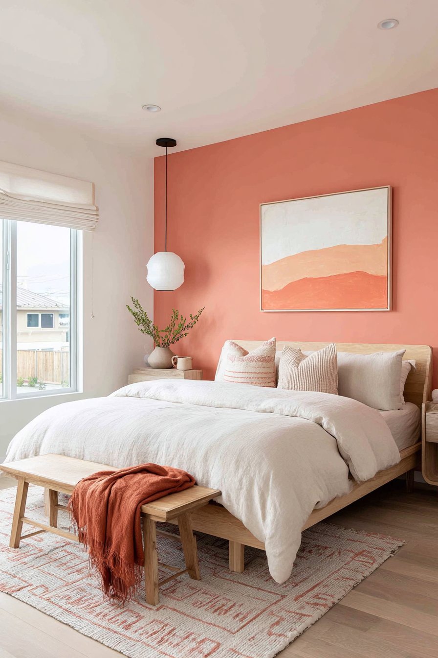 Minimalist Coral Accent Focus