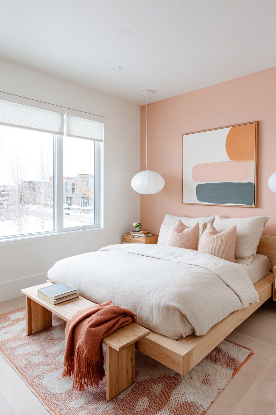 Minimalist Coral Accent Focus