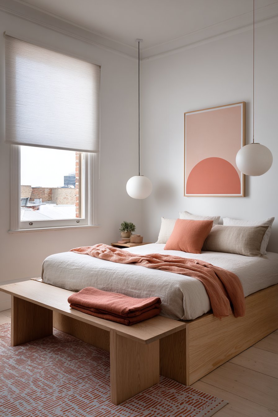 Minimalist Coral Accent Focus