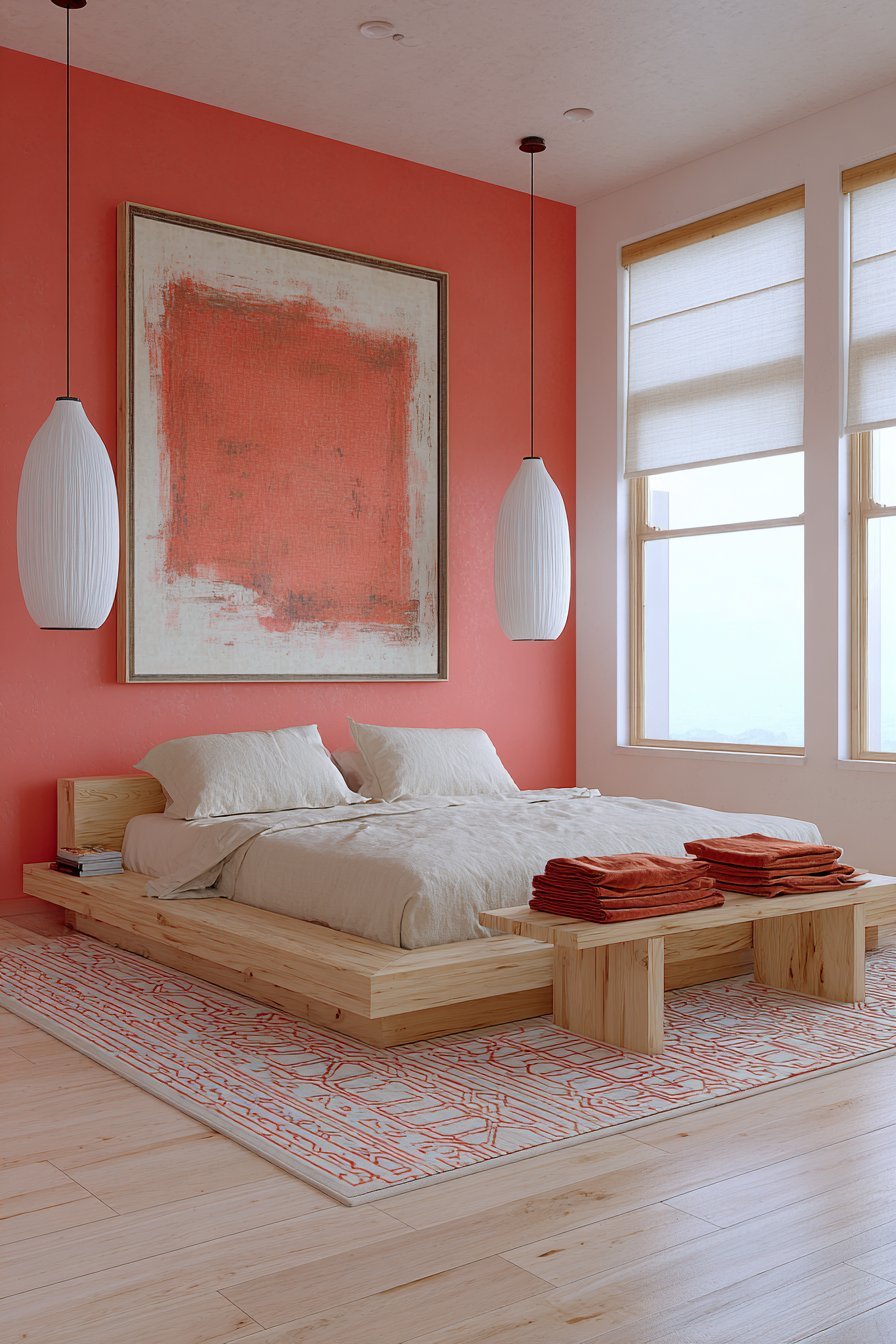 Minimalist Coral Accent Focus