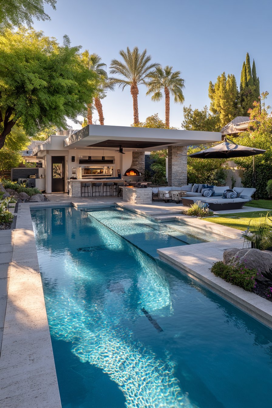 Entertainment-Focused Pool Design