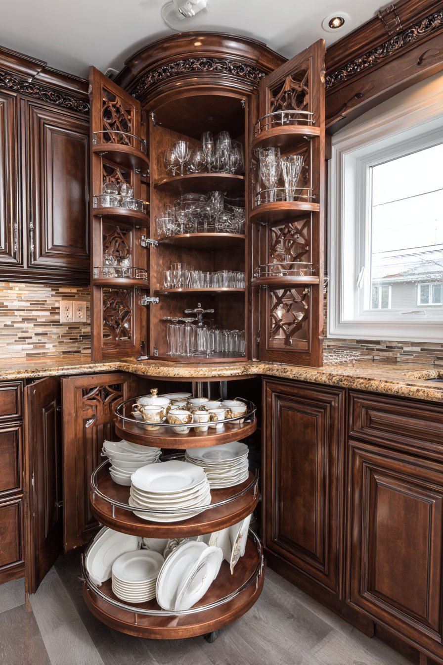 Corner Lazy Susan Cabinet Solution